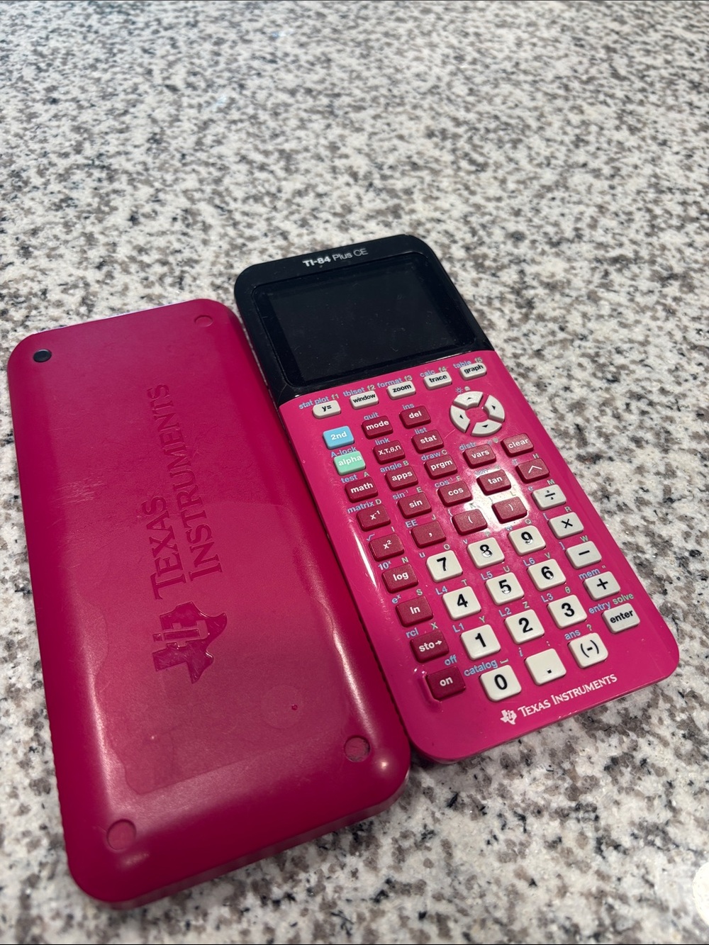 Texas Instruments Pink TI-84 Plus CE Graphing Calculator with Cover